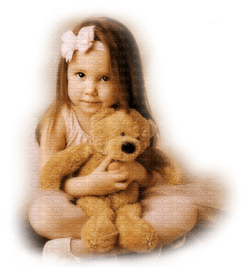 enfant ours en peluche  child girl teddy - png gratis