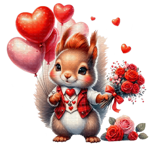 st. Valentine squirrel by nataliplus - png gratis
