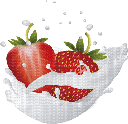 Strawberries in Milk - безплатен png