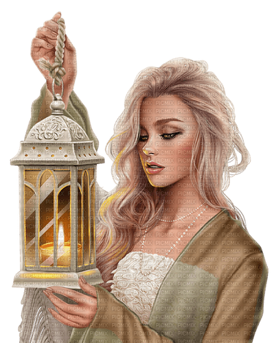 Woman. Lantern. Leila - kostenlos png