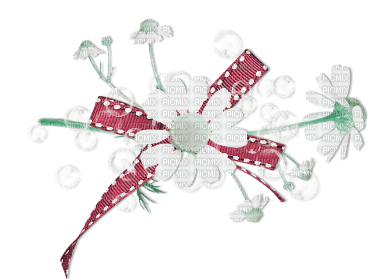 soave deco flowers scrap bow daisy white pink - PNG gratuit