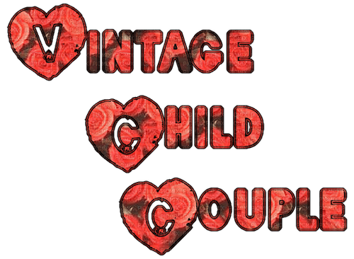 vintage child couple text - PNG gratuit