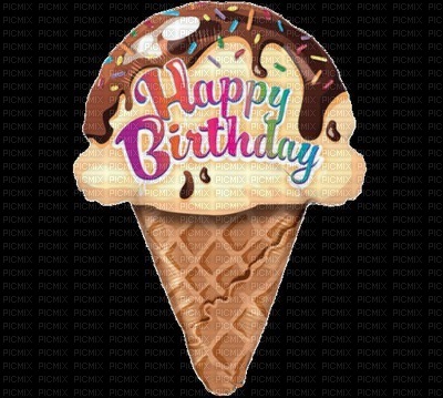 image ink happy birthday ice cream cone edited by me - PNG gratuit