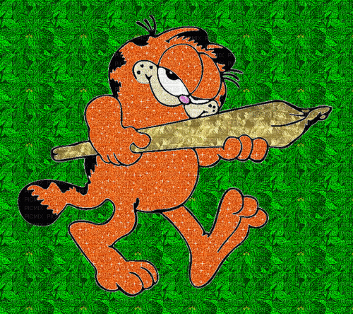 Garfield weed - Бесплатный анимированный гифка