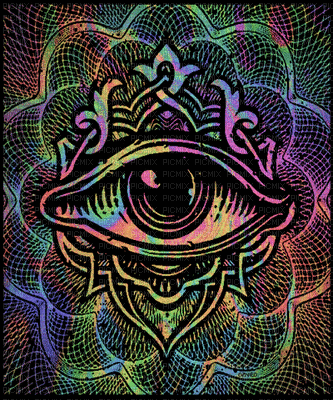 Psychedelic eye - Безплатен анимиран GIF