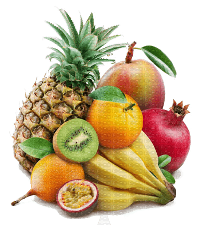 fruits pineapple kiwi bananas pomegrade - png ฟรี