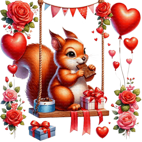 st.Valentine squirrel by nataliplus - png gratis