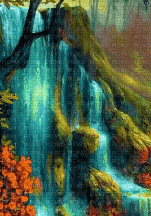 Background Waterfall - GIF animé gratuit
