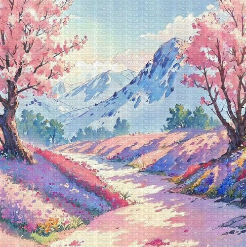 pastel landscape background - besplatni png