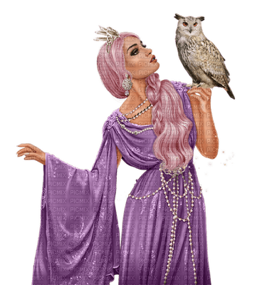 woman with owl bp - фрее пнг
