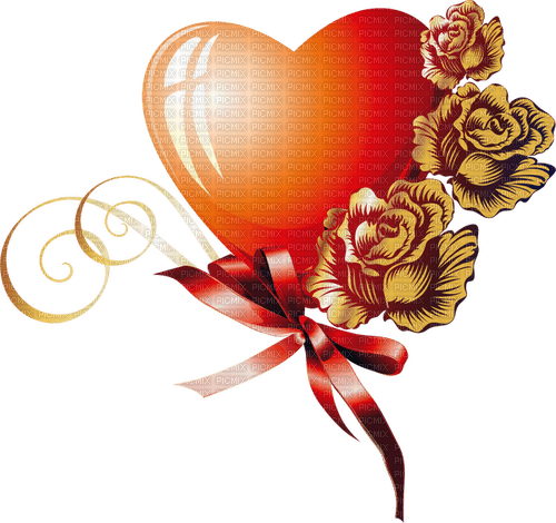 Corazón floral - darmowe png