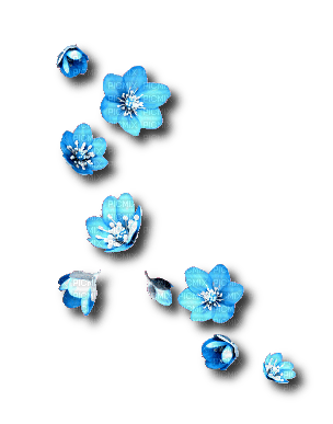 flowers blue scrap - ingyenes png