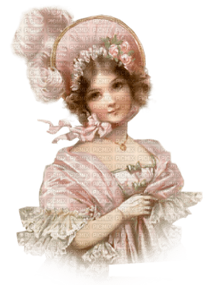 kvinna-woman-pink-vintage-minou52 - безплатен png