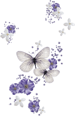 Kaz_Creations Butterflies Deco Flowers - PNG gratuit