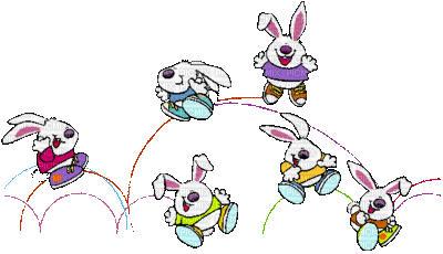 multiple lapins - Animovaný GIF zadarmo