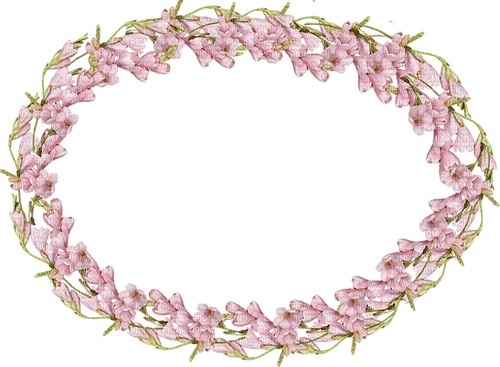 Oval.Frame.Pink.Flowers.spring.Victoriabea - bezmaksas png