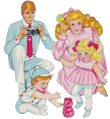ken and barbie family - gratis png