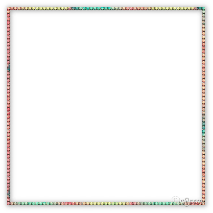 soave frame deco vintage pearl border pink green - png ฟรี