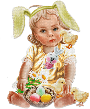 soave children girl easter eggs chuck pink green - 無料png
