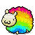 Mouton multicolore - Gratis geanimeerde GIF