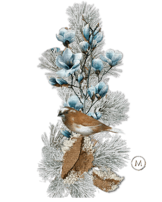 bird-flower-winter-minou52 - ilmainen png