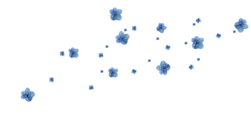 blue flowers deco - 免费PNG