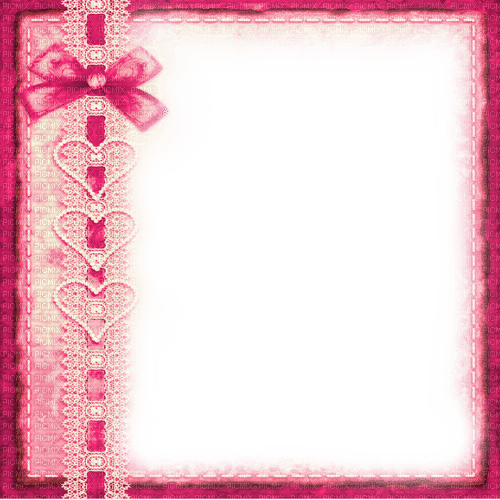 Pink Bow and Pearls Frame - By KittyKatLuv65 - Free PNG