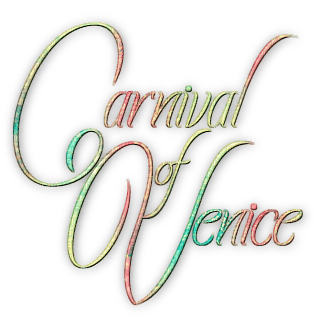 soave text carnival venice pink green yellow - PNG gratuit