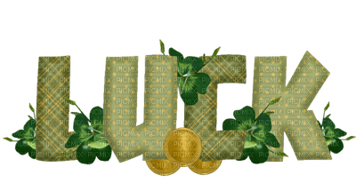 Kaz_Creations Deco St.Patricks Day Text Luck - darmowe png