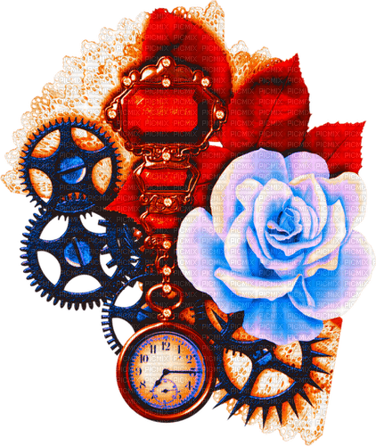 Steampunk.Deco.Red.Blue - png grátis