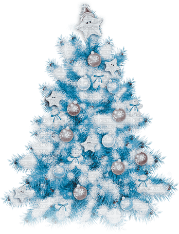 soave deco christmas tree   blue brown - 無料png