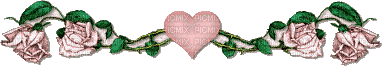 Barre fleurs et coeur scintillant rose - 免费动画 GIF