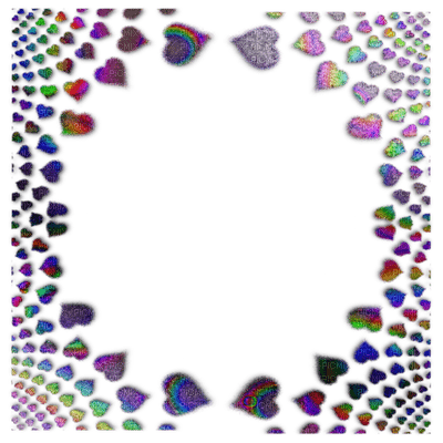 frame cadre rahmen tube heart love herzen colored coeur overlay - ücretsiz png