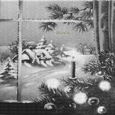 Y.A.M._New year Christmas background black-white - Ingyenes animált GIF