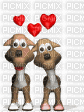 dog hearts love - GIF animé gratuit
