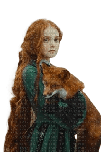 kikkapink autumn girl woman fantasy fox - 免费PNG