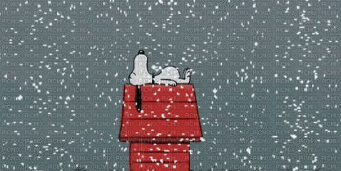 Snoopy im Schnee. - GIF เคลื่อนไหวฟรี
