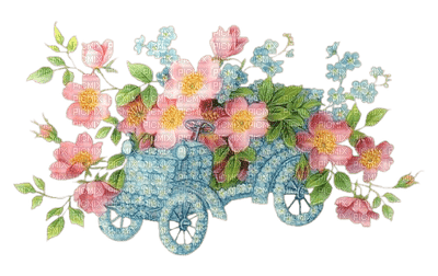 deco car with flowers - png gratis