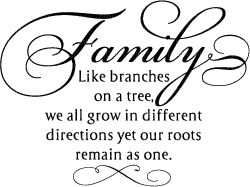 Kaz_Creations Quote Text Family Like Branches On a Tree,We all Grow In Different Directions Yet Our Roots Remain as One - GIF animado gratis