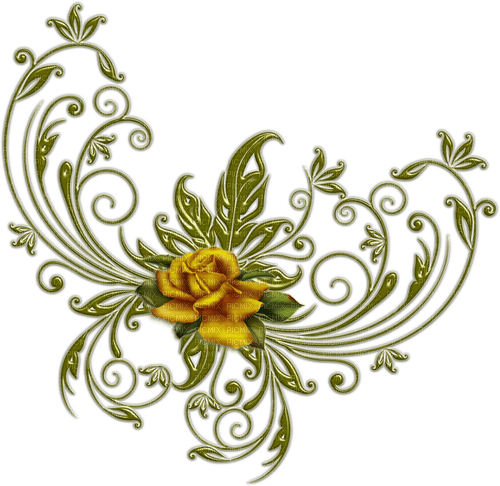 MMarcia flor fleur dourada d'or golden - png grátis