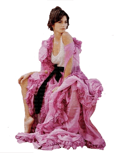 woman in pink dress sitting sunshine3 - gratis png