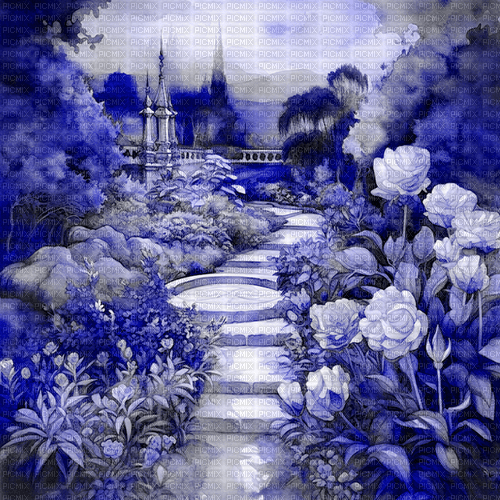 ♡§m3§♡ blue garden landscape image - ücretsiz png