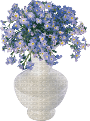 Kaz_Creations Deco Flowers Flower Blue Purple Vase - bezmaksas png