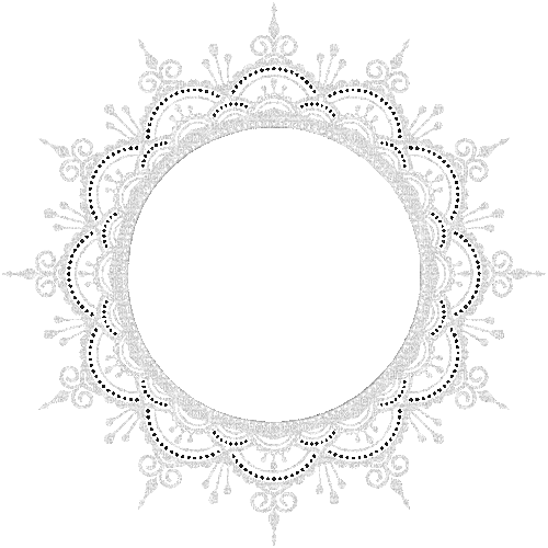 glittered white black round frame - Gratis geanimeerde GIF