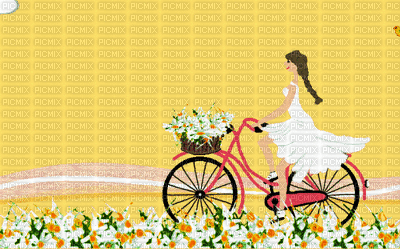 woman with bicycle bp - Animovaný GIF zadarmo
