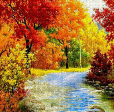 loly33 fond paysage automne - Gratis geanimeerde GIF