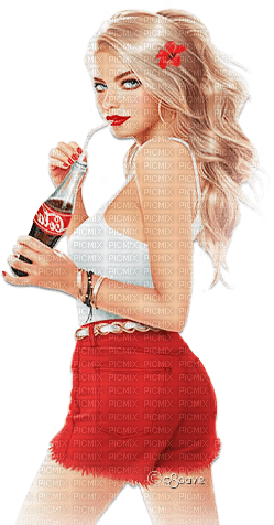 soave woman fashion beach coca cola red - png grátis