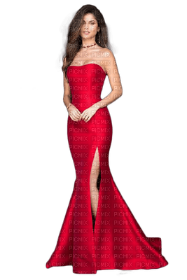 femme robe rouge - png ฟรี