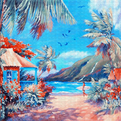 soave background animated summer tropical beach - Δωρεάν κινούμενο GIF