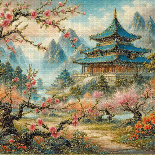 Oriental landscape - Besplatni animirani GIF